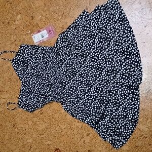 Emerald Sundae Polka Dot Spaghetti Strap 3 Tiered Mini Dress Size M NWT